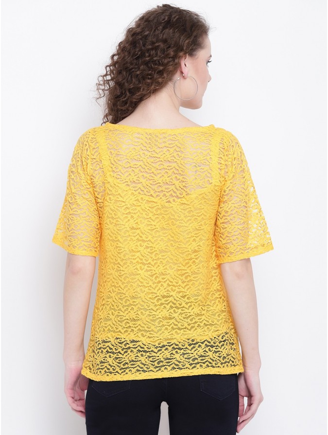 yellow net shirt