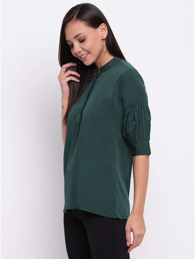 Mayra Women's Green Solid Top